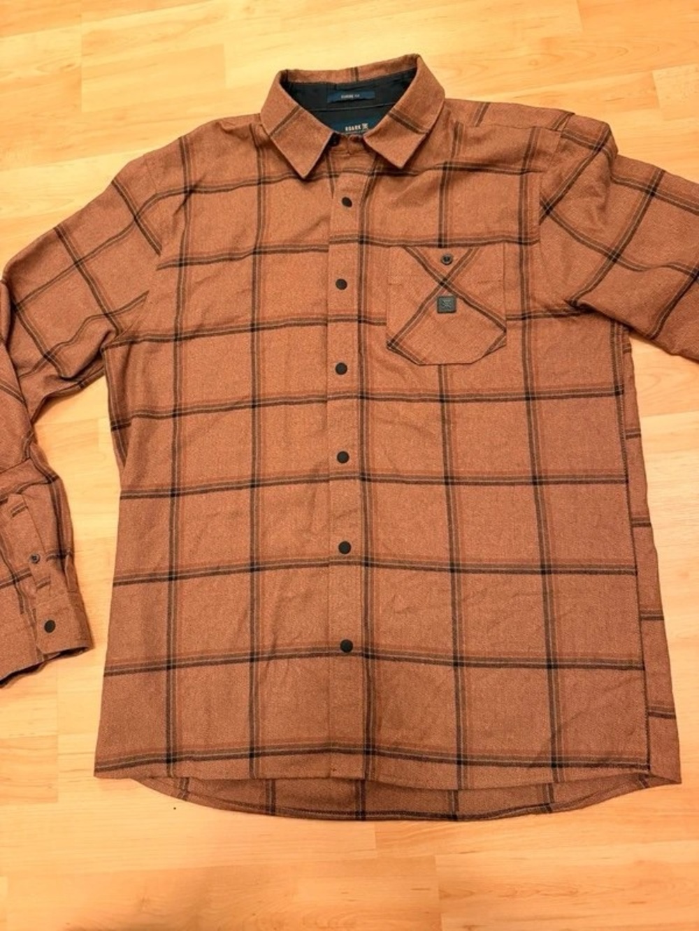 Men's Brown Plaid Long-Sleeve Shirt - Casual Button-Up